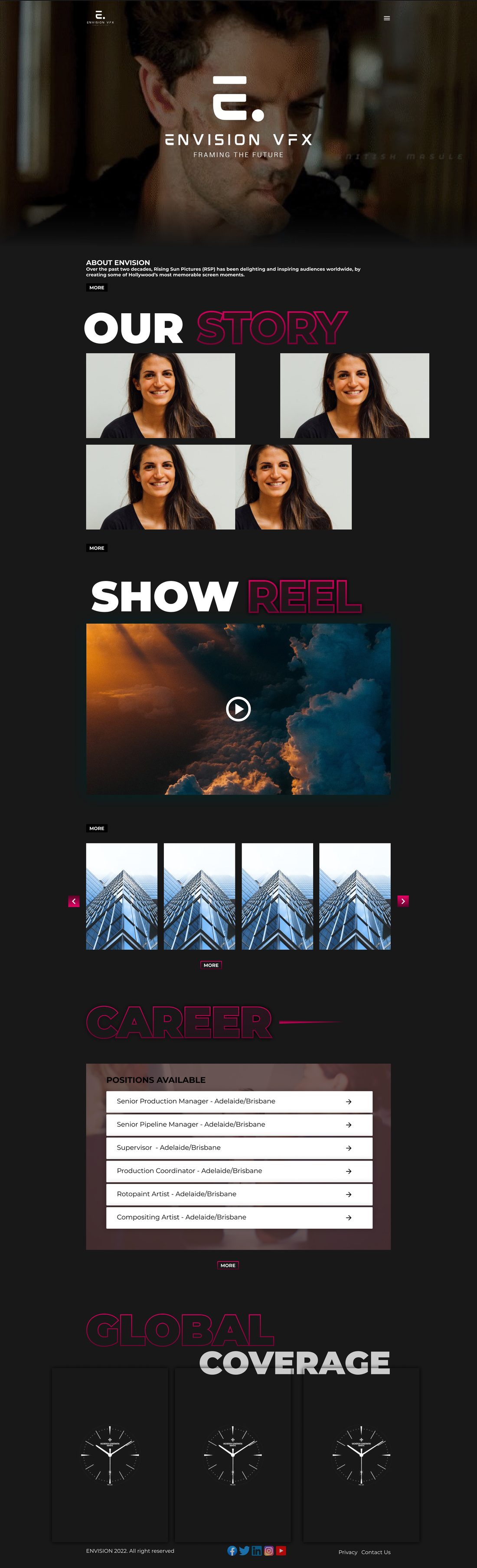 Envision VFX — Studio Website Redesign